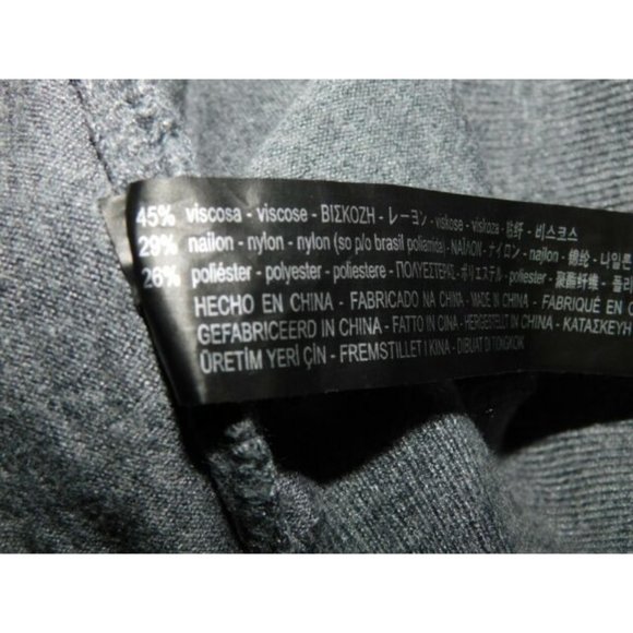 Zara Womens M Oversized Gray Flounce Ruffle Detail Sweater V Neck - Picture 3 of 7